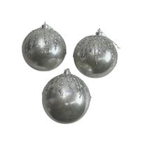 Kit 3 Bolas de Natal Enfeite Decorativo Natalino10 cm Grande Tok da Casa Kit 3 Bolas de Natal Enfeite Decorativo Natalino10 cm Grande Tok da Casa