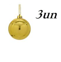 Kit 3 Bolas De Natal Lisa Dourada brilhosa 25cm Gigante