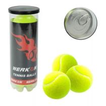 Kit 3 Bolas De Tênis Verde De Borracha Resistente Com Tubo