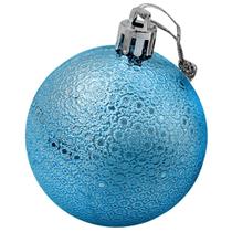 Kit 3 Bolas Enfeite Natalino Árvore Natal 60mm Azul