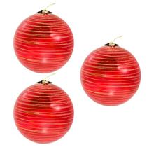 Kit 3 Bolas Natal 25cm Glitter Gigante Enfeite Natal Árvore