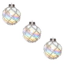 Kit 3 Bolas Natal Decorativas Peroladas Enfeite Árvore e Decoração Natalina 8cm Guirlanda Kit 3 Bolas Natal Decorativas Peroladas Enfeite Árvore e Decoração Natalina 8cm Guirlanda