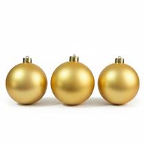 Kit 3 Bolas Natal Douradas foscas 12cm Kit Decoração festa