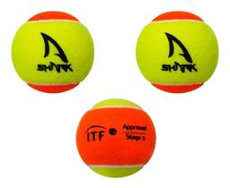 Kit 3 Bolinhas Beach Tennis Shark Profissional Bola ITF Approved Stage 2 Kit 3 Bolinhas Beach Tennis Shark Profissional Bola ITF Approved Stage 2