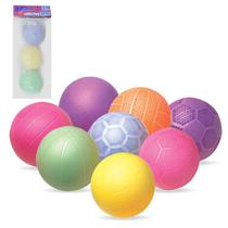 Kit 3 Bolinhas Coloridas Pequenas Para Bebê de Borracha Macia Kit 3 Bolinhas Coloridas Pequenas Para Bebê de Borracha Macia