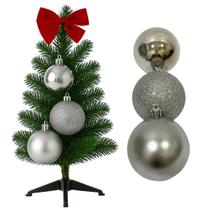 Kit 3 Bolinhas Enfeites Natalinos Sortidas Decorativas 6 Cm