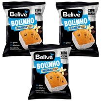 Kit 3 bolinho sabor baunilha com gotas de chocolate zero 40g belive