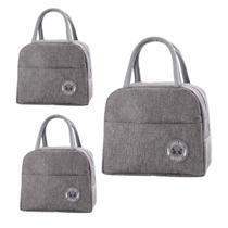 Kit 3 Bolsa Térmica Iguais Feminina Fitness Viagem - Cinza