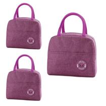 Kit 3 Bolsa Térmica Iguais Feminina Fitness Viagem - Roxo