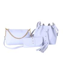 Kit 3 Bolsas Feminina Saquinho Baladinha E Carteira