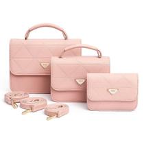 Kit 3 Bolsas Femininas Kit P M G Elegância Para Presentear