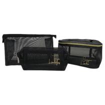 Kit 3 Bolsas Necessaires Organizadoras Pretas Sempre Linda - Amigold Kit 3 Bolsas Necessaires Organizadoras Pretas Sempre Linda - Amigold