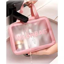 Kit 3 Bolsas Necessaires Washbag Transparente Organizador Maquiagem Bolsa à Prova De água branco Kit 3 Bolsas Necessaires Washbag Transparente Organizador Maquiagem Bolsa à Prova De água branco
