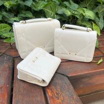 Kit 3 Bolsas P M G com Alca Removivel Branca Kit 3 Bolsas P M G com Alca Removivel Branca