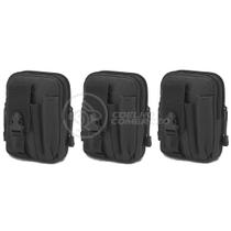 Kit 3 Bolsas Pretas Conjunto Acessórios de Camping Kit Sobrevivência para Acampar