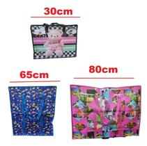 Kit 3 Bolsas Sacola De Viagem Com Ziper Estampa Sortida