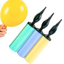 Kit 3 Bomba Manual Vai E Vempra Encher Balões Cor Sortida