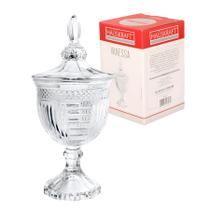 Kit 3 Bomboniere De Vidro Com Pé Baleiro Potiche Ambar Decoração Doce 470ml Kit 3 Bomboniere De Vidro Com Pé Baleiro Potiche Ambar Decoração Doce 470ml