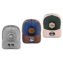 Kit 3 Boné Aba Curva Masculino Telinha Redinha Trucker MXC BRASIL