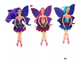 Kit 3 Bonecas Bailarina 30cm Articulada Com Azas Removiveis