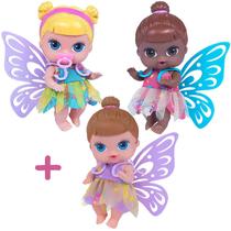Kit 3 Bonecas Fada Fadinha Menina Baby Collection Super Toys