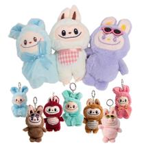 Kit 3 Boneco Labubu Pelúcia Chaveiro Colecionável Sortido