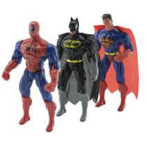 Kit 3 Bonecos Articulados Super Heróis Liga da Justiça 29 cm - Gici Kids