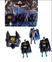 Kit 3 Bonecos Batman Articulados Mais 1 Mascara Brinquedo Colecionáveis