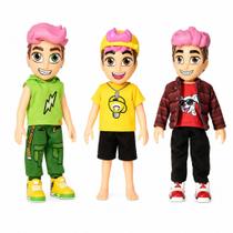 Kit 3 Bonecos Dos Rosa Void Leozin Robson Articulados 26cm Colecionável Youtuber Turma Dos Rosas Vinil Kit 3 Bonecos Dos Rosa Void Leozin Robson Articulados 26cm Colecionável Youtuber Turma Dos Rosas Vinil