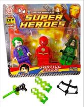 Kit 3 Bonecos Infantil Super Herois League Justice