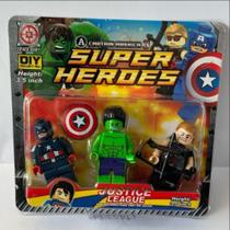 Kit 3 Bonecos Infantil Super Herois League Justice