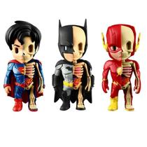 Kit 3 Bonecos Liga da Justiça Superman Batman Flash Dc XxRay