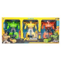 Kit 3 Bonecos Robôs Fighter Bots Transforma Veículo 20cm L010-A41 - Dorémi