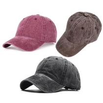 Kit 3 Bonés Aba Curvada Jeans Liso Old Desbotado Sarja Dad Hat Boné de beisebol