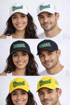 Kit 3 Bonés Brasil Copa Alta Qualidade Unissex Confortável