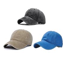 Kit 3 Bonés de Beisebol Had Dad Algodão Lavado Sarja Chapéu Ajustável