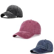 Kit 3 Bonés de Beisebol Had Dad Algodão Lavado Sarja Chapéu Ajustável Kit 3 Bonés de Beisebol Had Dad Algodão Lavado Sarja Chapéu Ajustável