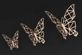 Kit 3 borboletas em mdf