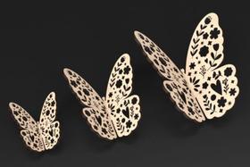 Kit 3 borboletas (modelo 2 )em mdf