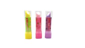 Kit 3 Borracha Escolar Batom Lipstick Eco Colorida Atóxica