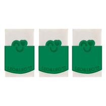 Kit 3 Borrachas Escolares Brancas Com Cinta Big Leo&Leo