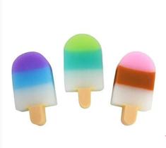 Kit 3 Borrachas Ice Cream Sorvete Picolé Kaz Cor:Kit com 3 Kit 3 Borrachas Ice Cream Sorvete Picolé Kaz Cor:Kit com 3
