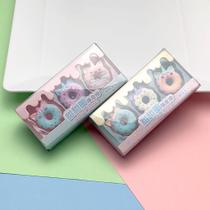 Kit 3 borrachas mini donuts papelaria fofa kawaii