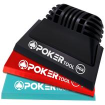 Kit 3 Borrachas Raspador Silicone com Suporte Rodo Aplicador Insulfilm Envelopamento Poker Tool
