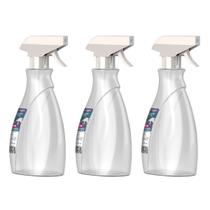 Kit 3 Borrifador Pulverizador Manual 530 ml Transparente Sanremo