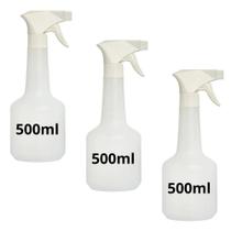 Kit 3 Borrifadores Pulverizadores Plástico 500ml Reforçado Multiuso
