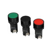 Kit 3 Botao Botoeira Pulsador 1NA 22mm Preto Vermelho Verde