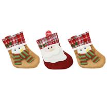 Kit 3 Botas Bonecos De Natal Enfeite Decoração Natalina Kit 3 Botas Bonecos De Natal Enfeite Decoração Natalina