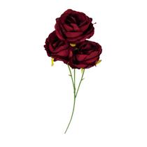 Kit 3 Botões Buquê De Flores De Rosas Artificiais Para Decoração Sala Quarto - Castela