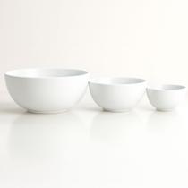 Kit 3 Bowl Brancas de Vidro Opalino 620ml 410ml 220ml